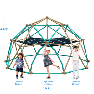 English Elm 13ft Geodesic Steel Climbing Dome with Hammock Holds 7 Kids Rust Proof Outdoor N710P345669E