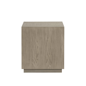 English Elm 1pc Square End Table with Open Bottom Shelf and Plinth Base, Contemporary Natural Finish Accent Piece Natural 31 L x 24 W x 16 H B2741P395384