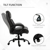 English Elm Vinsetto Big and Tall 400Lbs Executive Office Chair With Wide Seat, Computer Desk Chair With High Back Pu Leather Ergonomic Upholstery, Adjustable Height and Swivel Wheels, Brown