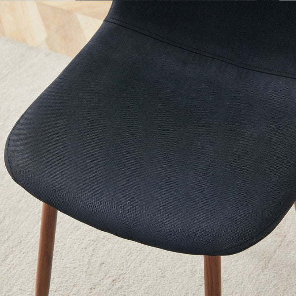 English Elm Table And Chair Set - Modern 49.6" Tempered Glass Dining Table With 4 Comfortable Black Linen Chairs W1151S03515-GIGA