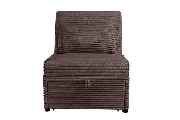 English Elm Convertible Corduroy Chair Sleeper with Pull Out Bed for Cozy Guest Rooms B089P421163