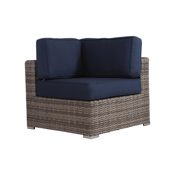 English Elm Fully Assembled Outdoor Wicker Sectional Sunbrella Cushions Aluminum Frame Seats Six B120S00277