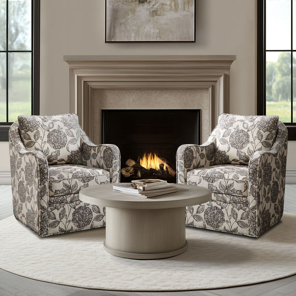 JLA Home Madison Park - Upholstered swivel curved armchair with plush high-density foam, 360° smooth swivel, durable textured fabric and reinforced frame for lasting comfort and style MP103-0241