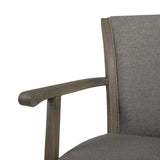 English Elm Williams 31In Swivel Bar Stool With Armrests, Heathered Grey Linen