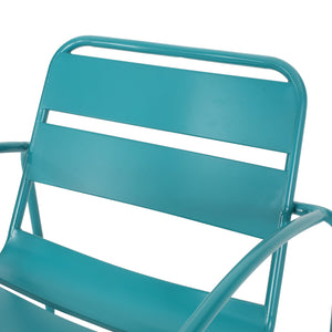 English Elm Christopher Knight Home® - CONRAD Chair with Sleek Iron Frame, Comfortable Curved Seat, Durable Outdoor/Indoor Accent Seating Teal 65197.00T