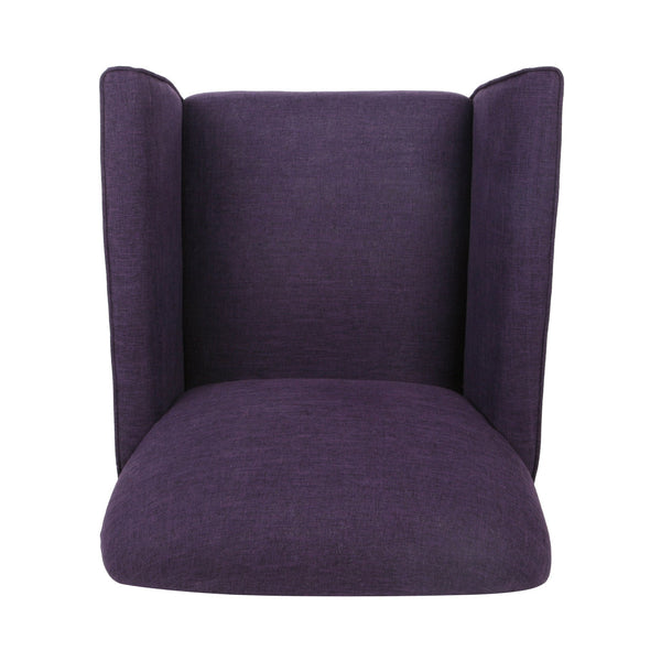 English Elm Christopher Knight Home® - CHAIR modern fabric lounge seat with compact 28.5x28.25x20.75 in dimensions, cozy supportive design Purple 63566.00PLETWD