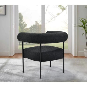 English Elm Soft Boucle Upholstered Accent Chair with Iron Legs for Modern Living Rooms B011P439048