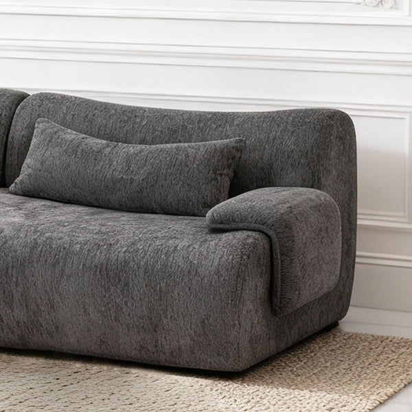 English Elm Boneless Curved Sofa 3 Seat Low Profile Streamlined Frame for Modern Living Rooms W3728S00009
