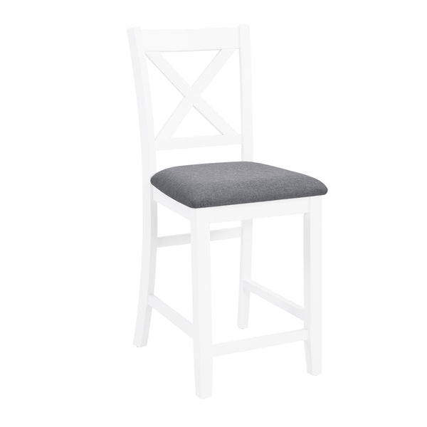 English Elm Elegant Square Acacia Wood Dining Set with Four Linen Upholstered Chairs Modern Style W1998S00104