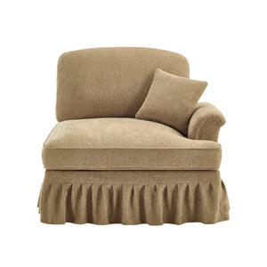 English Elm Sofa Rsf Sectional Chenille Upholstery with Spindle Legs and Detachable Ruffle Skirt W3041P332575