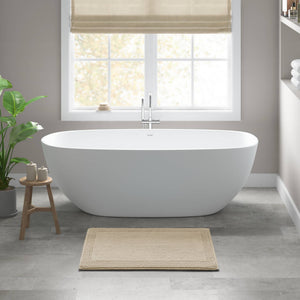 JLA Home Madison Park Signature - 100% Cotton Tufted Bath Rug with 3000 GSM Plush Pile, Reversible, OEKO-TEX Certified Comfort Natural MPS72-559