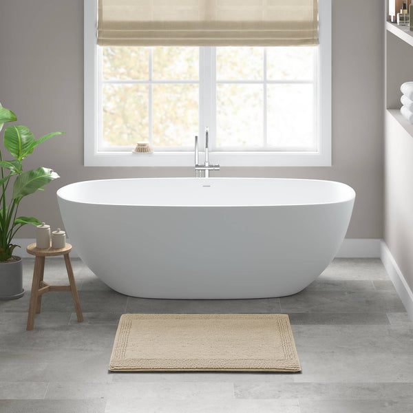 JLA Home Madison Park Signature - 100% Cotton Tufted Bath Rug - 3000 GSM Plush Reversible OEKO-TEX Certified, Ultra-Absorbent Luxury Natural MPS72-560