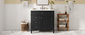 English Elm 36'' Modern Bathroom Vanity With Resin Sink, Storage Cabinet & Tip-Out Drawer For Stylish Organization SW000119AAB-2