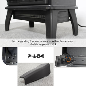 English Elm 18 Inch Infrared Quartz Freestanding Electric Fireplace Stove with 3d Flame Effect W1769112698