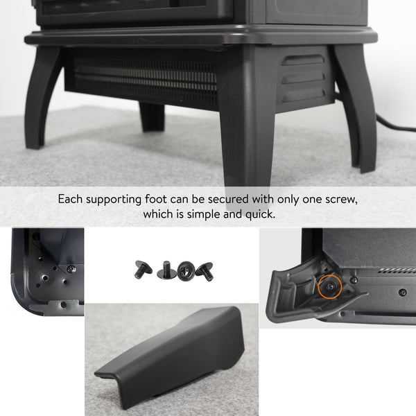 English Elm 18 Inch Infrared Quartz Freestanding Electric Fireplace Stove with 3d Flame Effect W1769112698