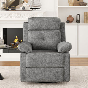 English Elm Small Rocker Swivel Recliner Chair with 360° Swivel, 30° Rocking & Adjustable Recline for Comfort Stone Gray T3623P379624