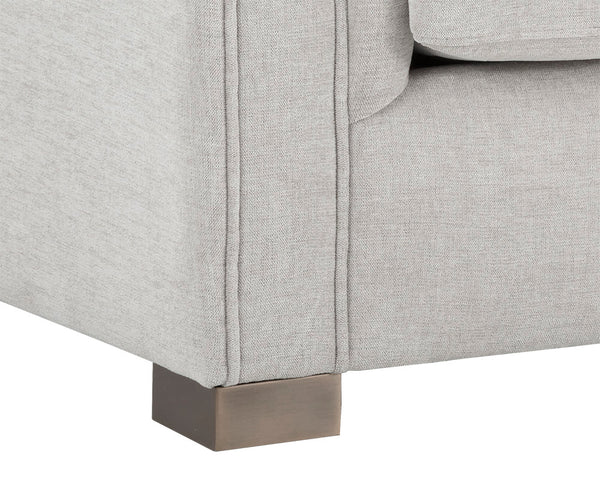 Sunpan Caitlin Armchair - Modern Channel Tufted Design in Hemingway Silver with Antique Brass Feet, Stylish!