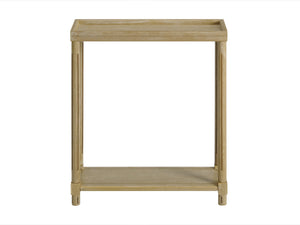 English Elm Narrow End Tables Set of 2 with Open Lower Shelf Slim Wood Living Room Accent Oak B2751P436465