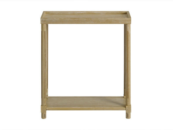English Elm Narrow End Tables Set of 2 with Open Lower Shelf Slim Wood Living Room Accent Oak B2751P436465