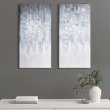 Madison Park Winter Glaze Glam/Luxury Heavily Embellished 2-piece Canvas Wall Art Set MP95C-0197 Blue/White