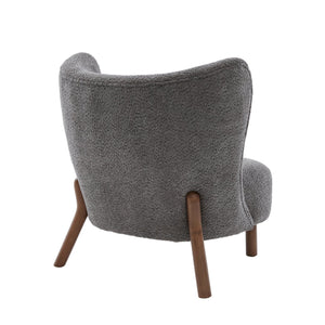 English Elm Swivel Club Chair Barrel Back Faux Leather 360 Degree Turn Living Room Accent Dark Grey N776P246078D