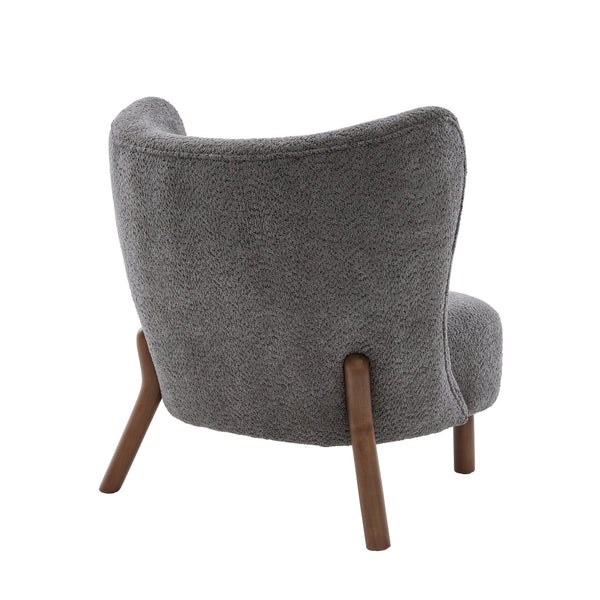 English Elm Swivel Club Chair Barrel Back Faux Leather 360 Degree Turn Living Room Accent Dark Grey N776P246078D