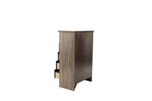 English Elm Natural Retro-Modern Wooden Dresser with Tapered Legs, Weathered Grey-Brown Finish & Black Grooves Natural 35 L x 20 W x 55 H B011P193967