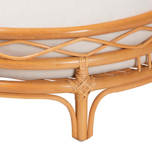 English Elm Bohemian Natural Rattan Oval Pet Bed with Geometric Lattice Frame and Washable Cushion B2750P467631