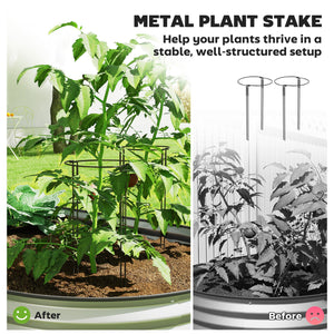 English Elm Raised Garden Bed Set of 2 Galvanized Steel Planters with Flexible Configurable Layout T3971P422033