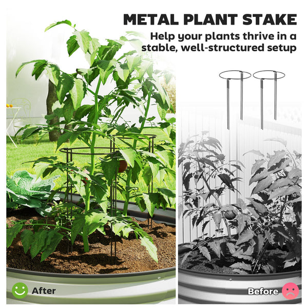 English Elm Raised Garden Bed Set of 2 Galvanized Steel Planters with Flexible Configurable Layout T3971P422033