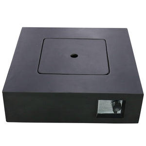 English Elm Fiber Reinforced Concrete Propane Gas Fire Pit table with 40,000 BTU Stainless Steel Burner, Durable Heat-Resistant Design Charcoal B120P198383