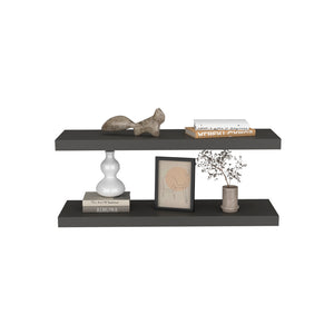 English Elm Floating Shelf Dallas Matte Gray Set of 2 — Sleek Engineered Wood Wall Shelves 32"x10.6" Durable Modern Decor B092P238731