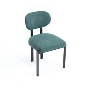 English Elm Modern Boucle Tufted Dining Chairs Set of 2 Mid-century Matte Leg Kitchen Seating Antique Green,Black W3244P296988