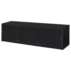 English Elm Ian Modern Black TV Stand Console with 2 Doors, Drawer & Shelf — Storage Media Center for 70" TVs B062P378249