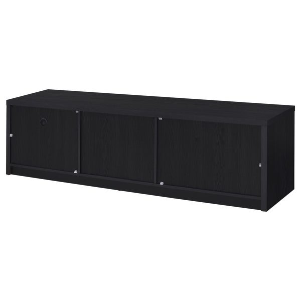 English Elm Ian Modern Black TV Stand Console with 2 Doors, Drawer & Shelf — Storage Media Center for 70" TVs B062P378249