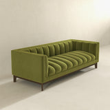 English Elm Ashcroft Furniture - Melissa Mid-Century Green Velvet Modern Sofa