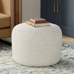 English Elm Nate Handwoven Cotton Square Pouf Artisan Footrest for Bohemian Living Rooms B136P427583