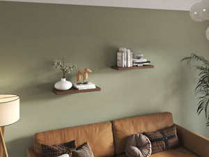 English Elm Ecco Floating Shelves Set of 2 31.5" — Sleek Matte Finish, Hidden Brackets, Sturdy Display Solution Dark Brown 32 L x 11 W x 4 H B200P350336