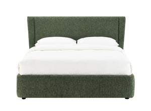 English Elm Cheryl Queen Upholstered Bed Chenille Fabric Padded Headboard No Box Spring Needed B2756S00035