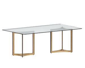 Sunpan Glass Dining Table Top - Rectangular Clear Tempered Design for Denver, Lianne, London Bases 86.5"