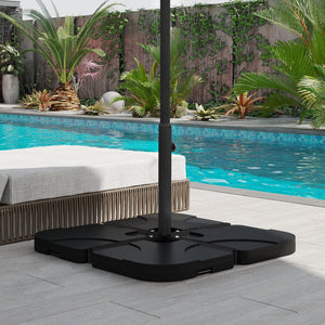 English Elm Outsunny Heavy-Duty Cross Brace Umbrella Stand For Stability & Style, Fits 1.5"-1.9" Poles, Black W2225P229167-GIGA