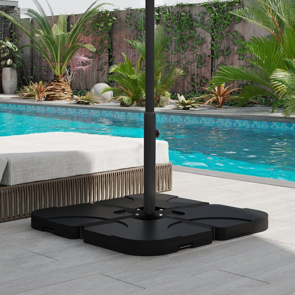 English Elm Outsunny Heavy-Duty Cross Brace Umbrella Stand For Stability & Style, Fits 1.5"-1.9" Poles, Black W2225P229167-GIGA