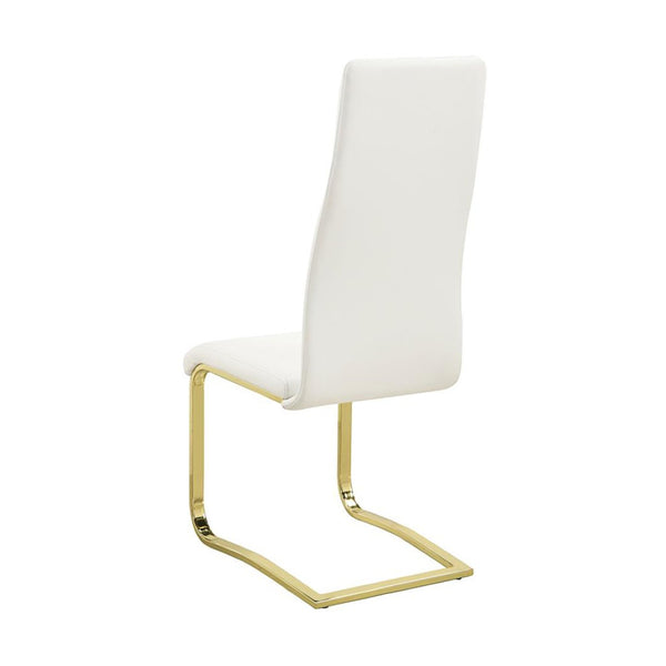 English Elm Set Of 4 Modern Leatherette Dining Chairs With Gold Legs - Chic Comfort For Stylish Spaces! B016P224737-GIGA