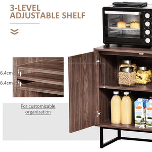English Elm Homcom Modern Walnut Sideboard Buffet Cabinet With Chevron Doors, Adjustable Shelf For Stylish Storage W2225P217732