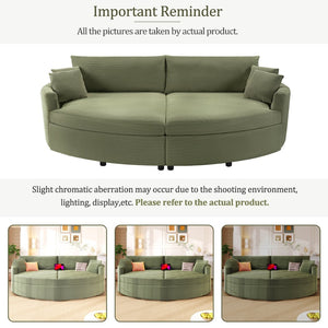 English Elm Oversized Double Chaise Lounge Sofa Bed With Usb Ports, Plush Comfort & Removable Pillows In Green N719S002160F-GIGA