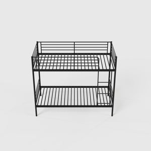 English Elm Bunk Bed Twin Over Iron Frame Full Guardrail Ladder No Box Spring Needed W3752P449023