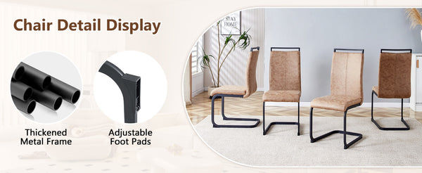 English Elm Table Walnut Grain Dining Set With 8 Stylish Brown Technology Fabric Chairs And Storage Shelf W1151S04281-GIGA