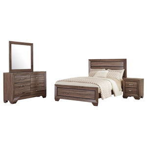 English Elm Oatfield 4-Piece Eastern King Bedroom Set - Washed Taupe Finish, Transitional Style & Storage Solutions B062S00915