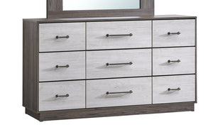 English Elm Aberdeen Six Drawer Wide Dresser Wood Grain Laminate Gunmetal Hardware Bedroom Storage B078P497933