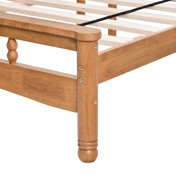 English Elm Queen Solid Wood Platform Bed Clean Lined Headboard No Box Spring Needed W1917P170227